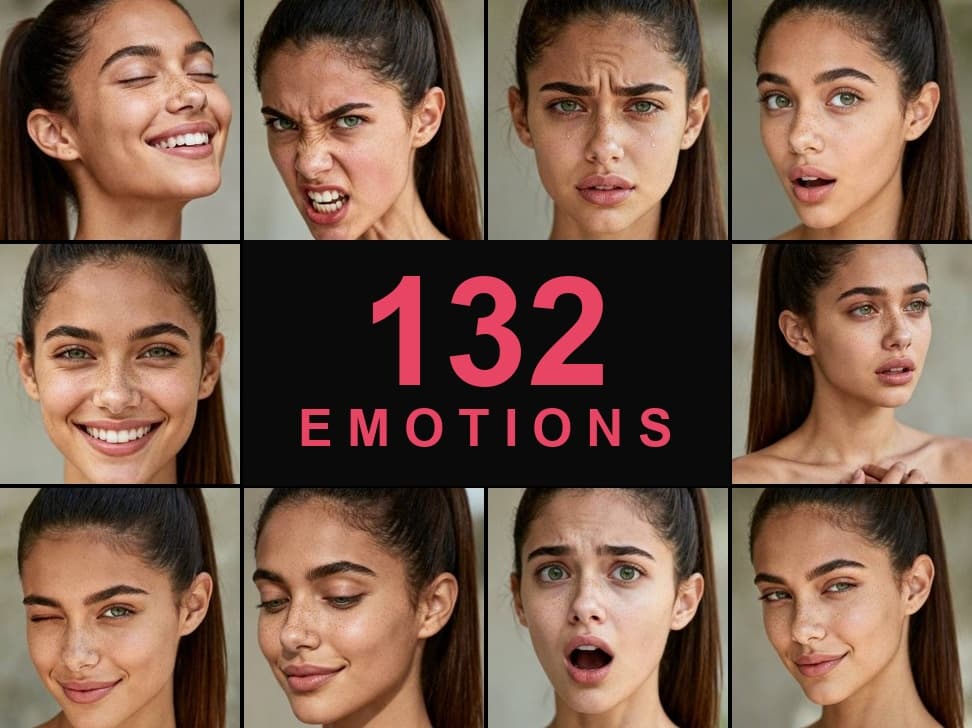 132 эмоции: готовые промпты и референс-фото