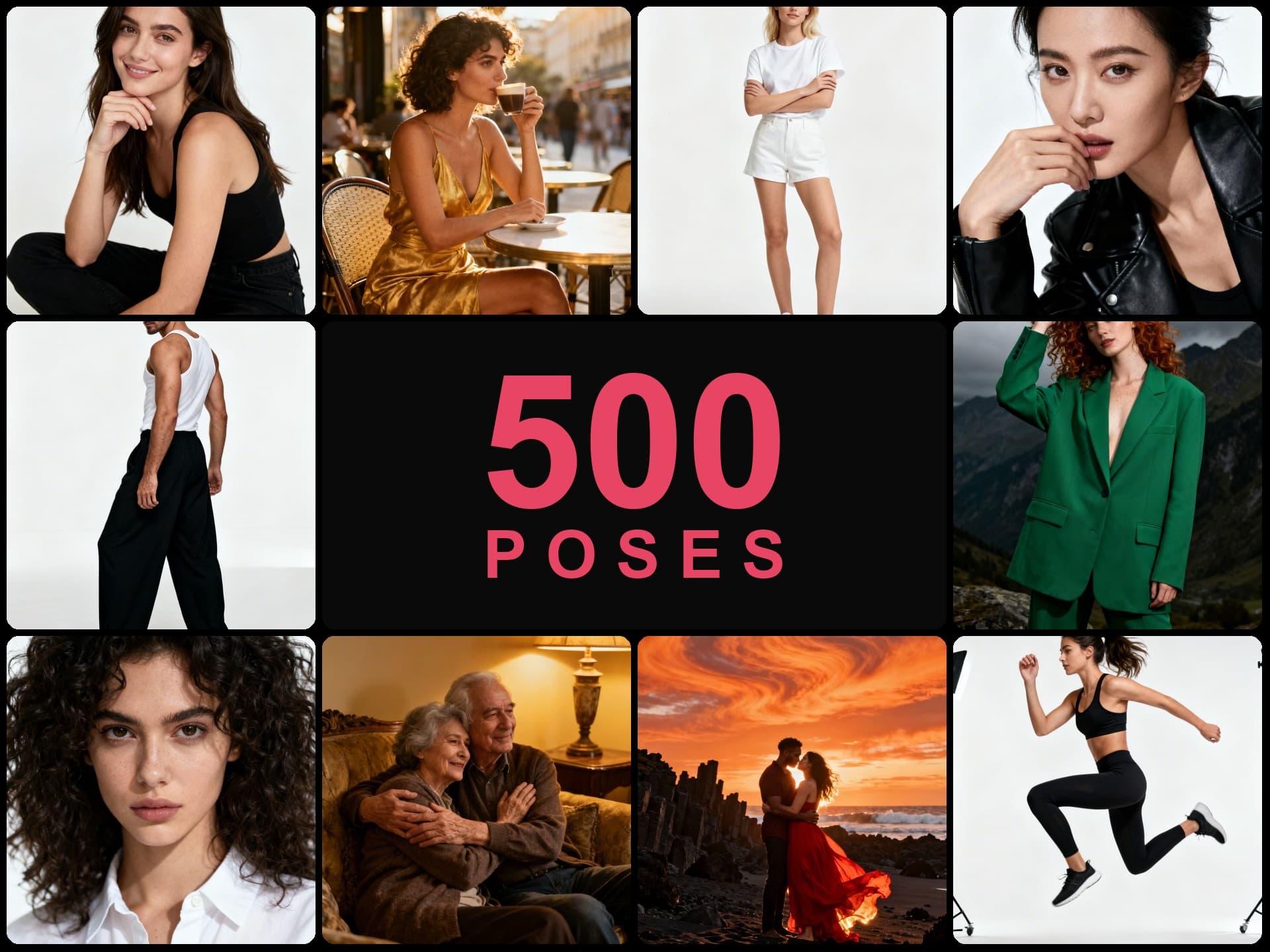 500 поз: готовые промпты и референс-фото