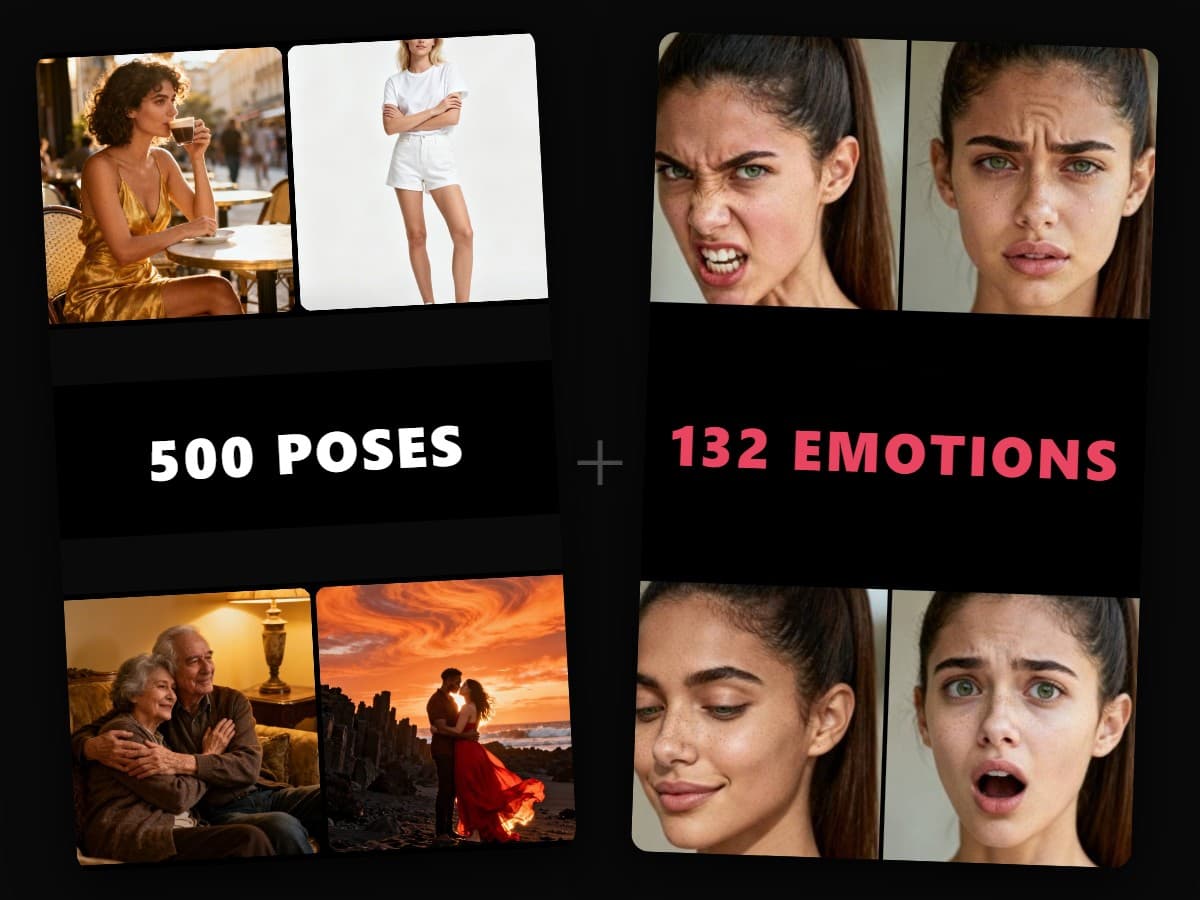 Набор: 500 поз + 132 эмоции